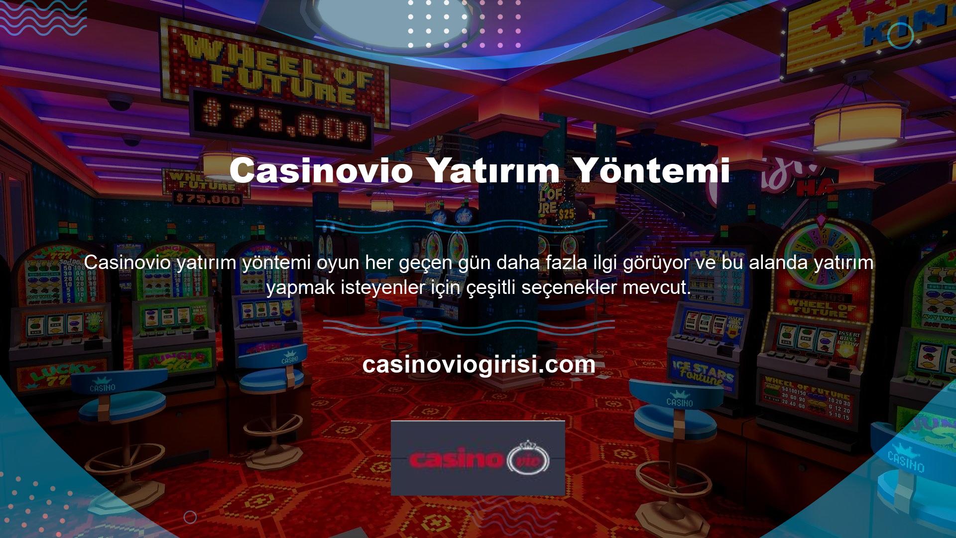 Casinovio, oyun meraklılarına nasıl yatırım yapacakları konusunda bir seçenek sunuyor