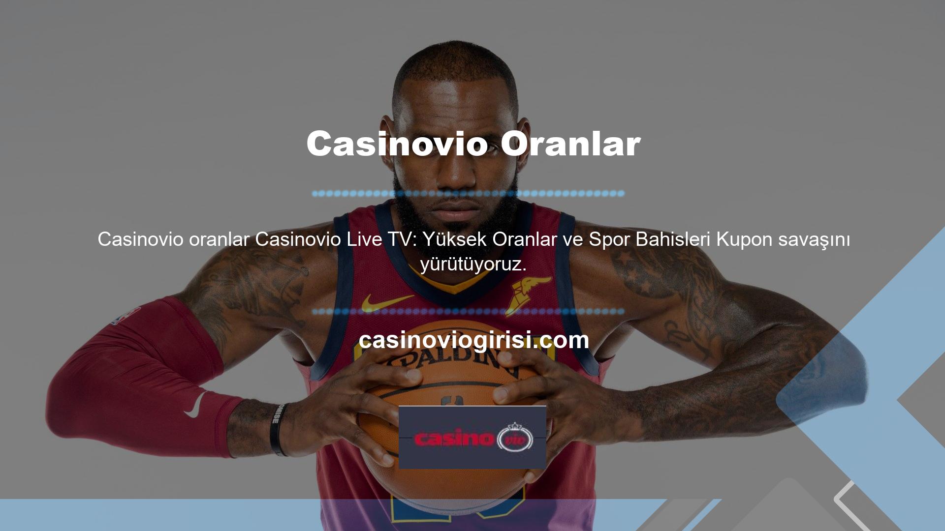 Casinovio spor bahisleri ve yüksek oranlar ile canlı TV platformunda aktif ve tutarlı bir şekilde yer almaktadır
